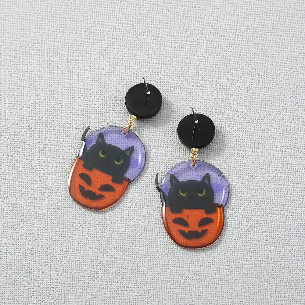 Halloween Pumpkin Black Cat European And American Style Jewelry Ghost Soft