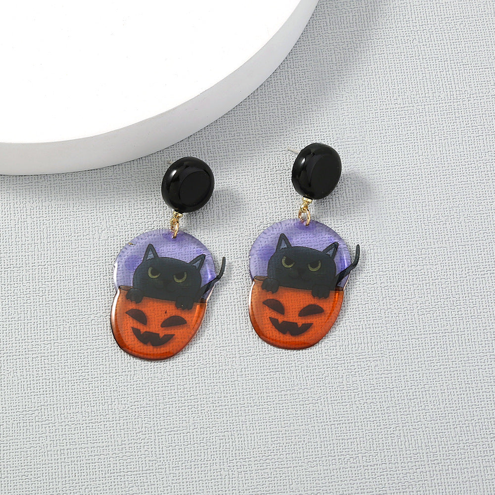 Halloween Pumpkin Black Cat European And American Style Jewelry Ghost Soft