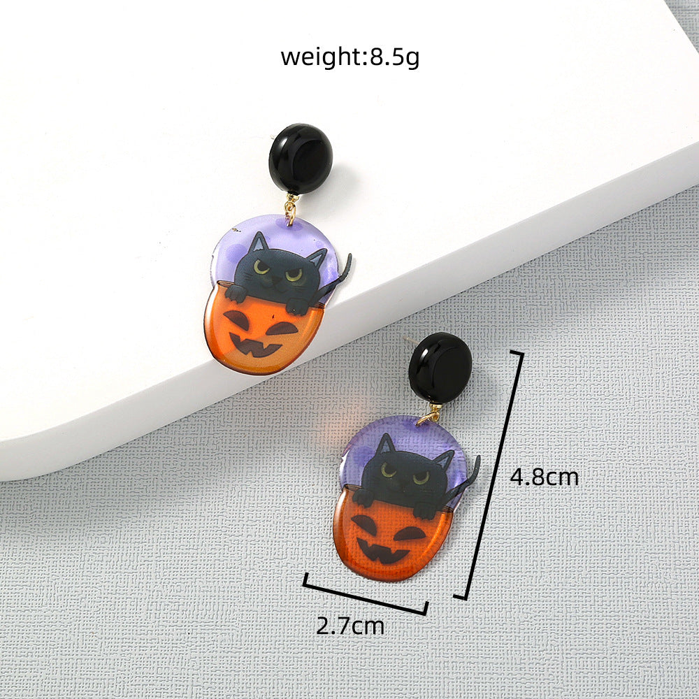 Halloween Pumpkin Black Cat European And American Style Jewelry Ghost Soft