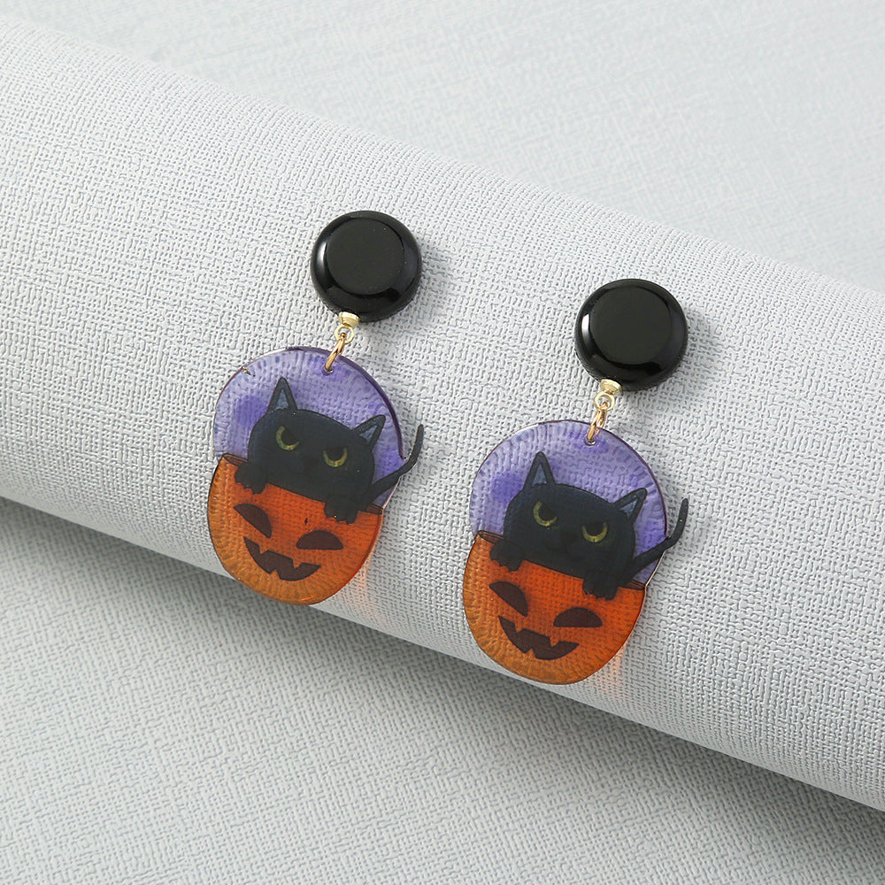 Halloween Pumpkin Black Cat European And American Style Jewelry Ghost Soft
